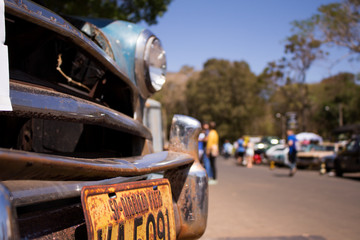 old rusty car front detail