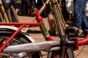 old red bicycle detail