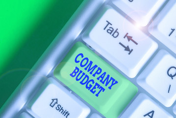 Conceptual hand writing showing Company Budget. Concept meaning the financial plan for a defined...