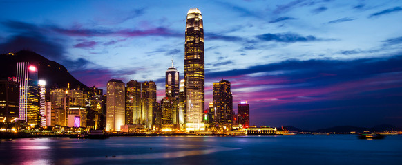Hong Kong Nightscape - obrazy, fototapety, plakaty