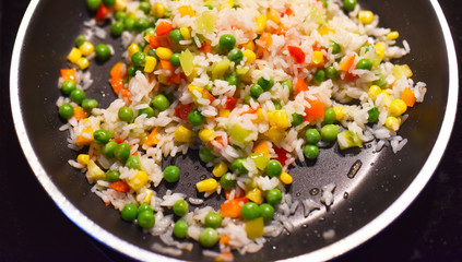 vegetable mix rice peas corn pepper