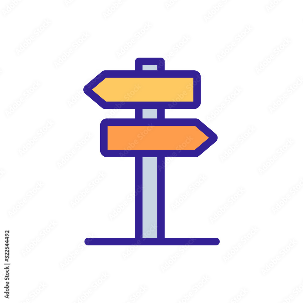 Poster pointer road icon vector. thin line sign. isolated contour symbol illustration