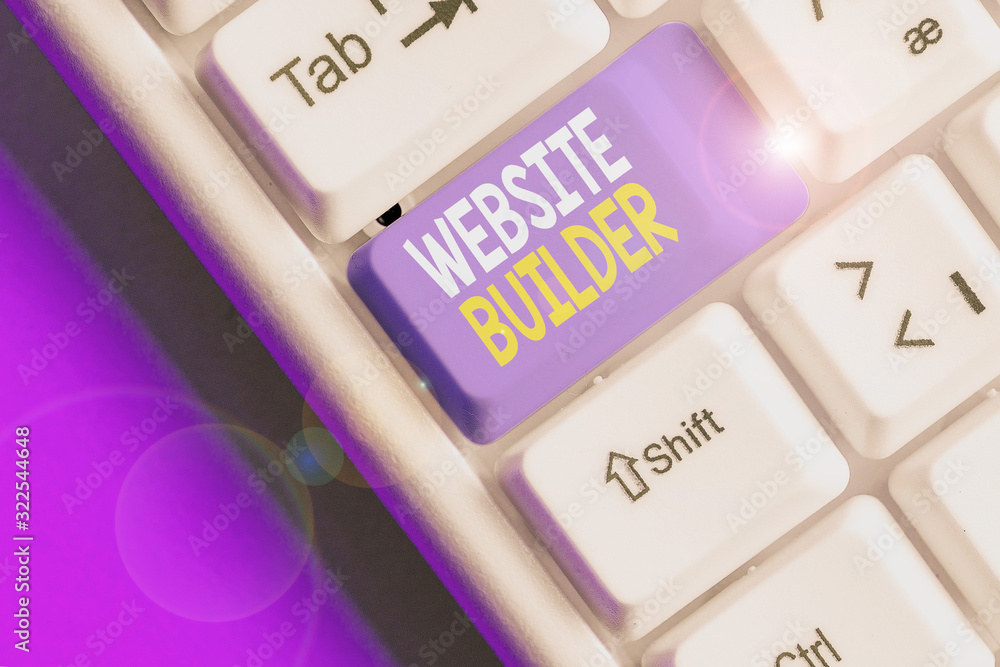 Poster conceptual hand writing showing website builder. concept meaning construction of websites without an