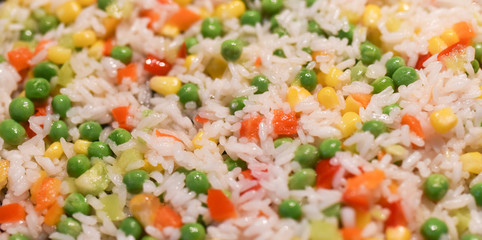 vegetable mix rice peas corn pepper