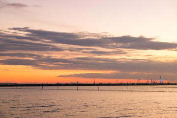 袖ケ浦海浜公園からの夕景　千葉県袖ケ浦市　日本