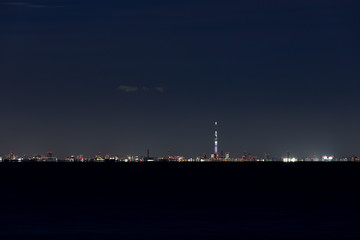 Fototapeta premium 袖ケ浦海浜公園からの夜景 千葉県袖ケ浦市 日本