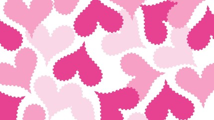 seamless pattern with hearts on white background.