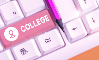 Handwriting text writing College. Conceptual photo educational institution or establishment...
