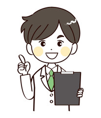 男性、医者、説明