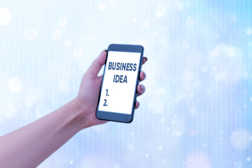 Writing note showing Business Idea. Business concept for the concept which can be used for...