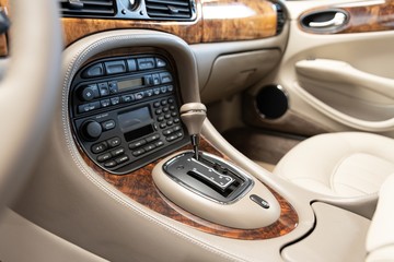 Modern car automatic gearbox lever.