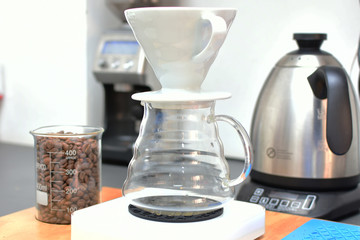 Drip coffee, melitta method with Colombian coffee