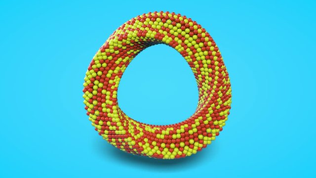 3d render Abstract ring rotating. Moebius ring. White clean rings animation. Motion design. Smooth hypnotic pattern. Seamless loop.