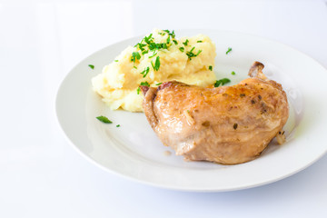 Chicken drumstick with potato