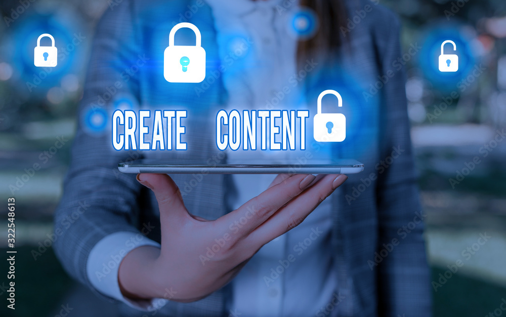 Poster word writing text create content. business photo showcasing something that is to be expressed throug