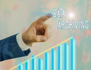 Handwriting text writing Data Archiving. Conceptual photo to secure and to store data for long term retention
