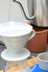 Drip coffee, melitta method with Colombian coffee