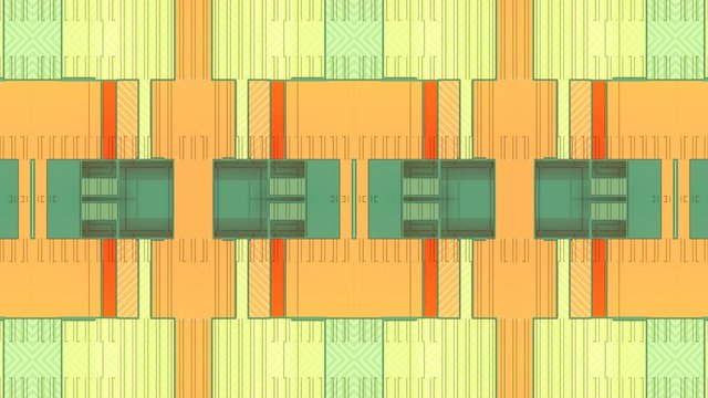 Abstract digital rectangles pattern. 3d rendering seamless loop animation 4K UHD