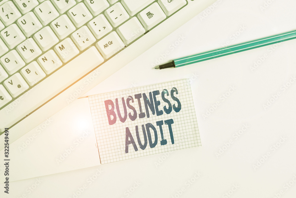 Poster text sign showing business audit. business photo text examination of the financial report of an orga