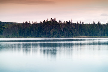 Quiet landscaped lake in Quebec