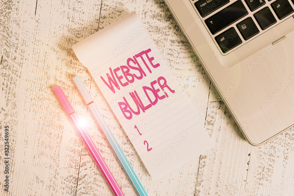 Poster text sign showing website builder. business photo text construction of websites without analysisual 
