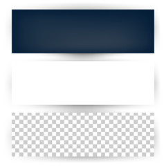 Empty horizontal banner set with shadow template