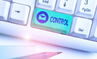 Word writing text Control. Business photo showcasing Power to influence direct behavior actions...