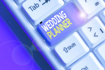 Conceptual hand writing showing Wedding Planner. Concept meaning someone who plans and organizes...