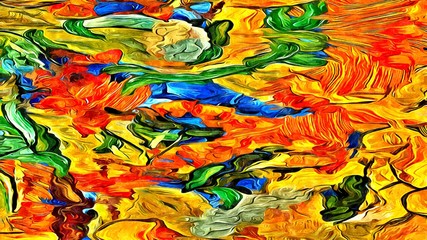 abstract psychedelic background from color chaotic brush strokes of different brush sizes watercolor stylization