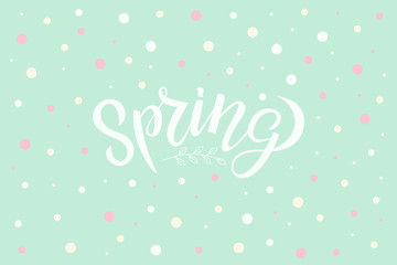 Illustration of Spring text for greeting card, invitation, flyer, poster.