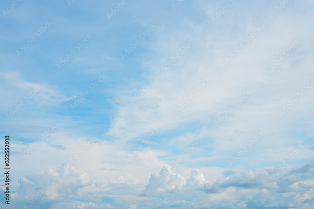 Wall mural blue sky and clouds in the weather day outdoor nature environment abstract background