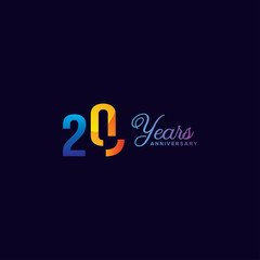 20 Anniversary Numbers Gradient Design