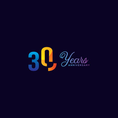 30 Anniversary Numbers Gradient Design