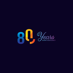 80 Anniversary Numbers Gradient Design