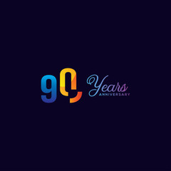 90 Anniversary Numbers Gradient Design