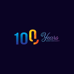 100 Anniversary Numbers Gradient Design