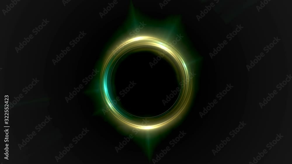 Poster rotating shine ring dynamic design element loop animation. 3d rendering. 4k, uhd