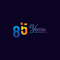 85 Anniversary Numbers Gradient Design