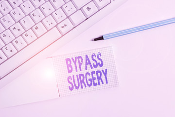 Text sign showing Bypass Surgery. Business photo text type of surgery that improves blood flow to...