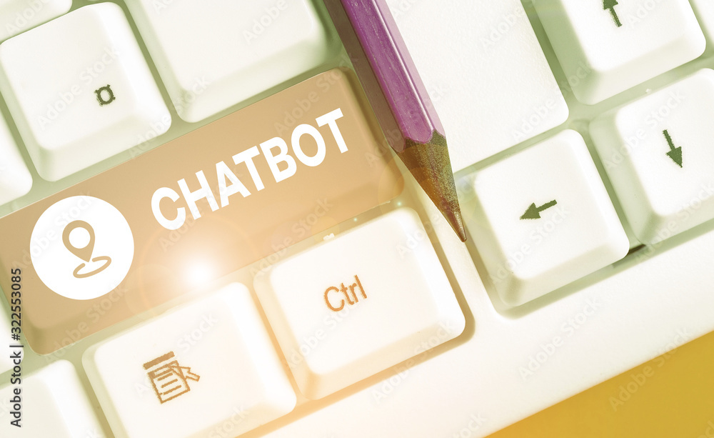 Poster handwriting text writing chatbot. conceptual photo a kind of computer program that simulates human c