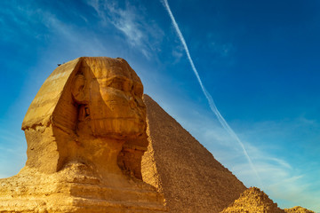 The Great Sphinx of Giza and the pyramids in Egypt