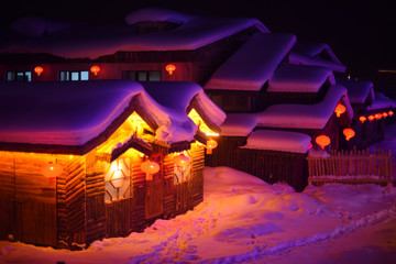 china snow village