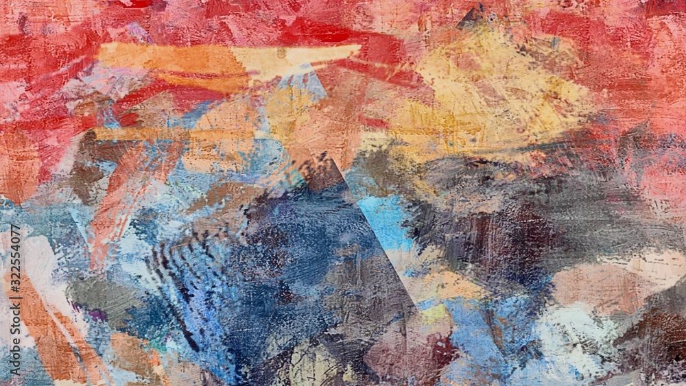 Poster abstract grunge background from color chaotic blurred spots brush strokes of different sizes on text