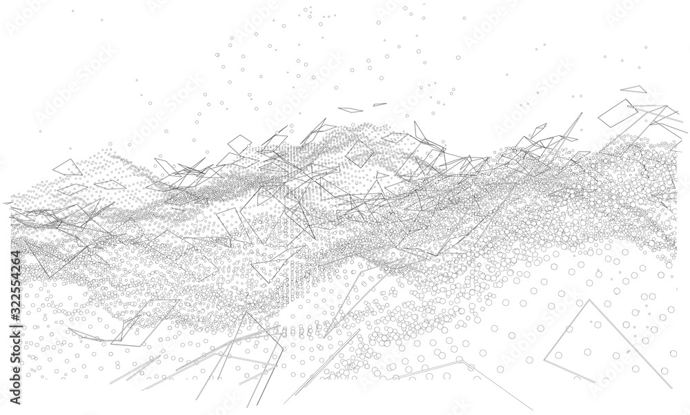 Poster vector background consisting of dots and lines