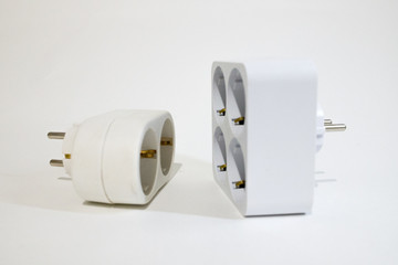 sockets-splitters for two and four white plugs