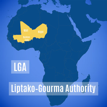 Vector map of the Liptako&ndash;Gourma Authority (LGA).