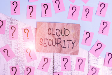 Word writing text Cloud Security. Business photo showcasing protection of data stored online from...