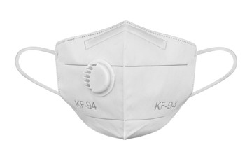 Medical protective mask on white background, Prevent Coronavirus, protection factor for wuhan virus, With clipping path