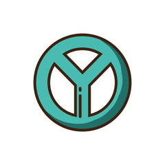 peace symbol icon, colorful fill style