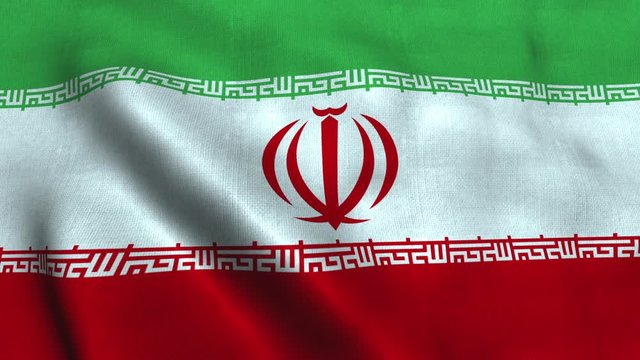 Iran flag waving in the wind. National flag Islamic Republic of Iran